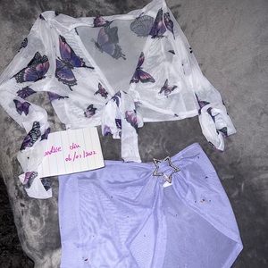 I heart raves butterfly meshed set